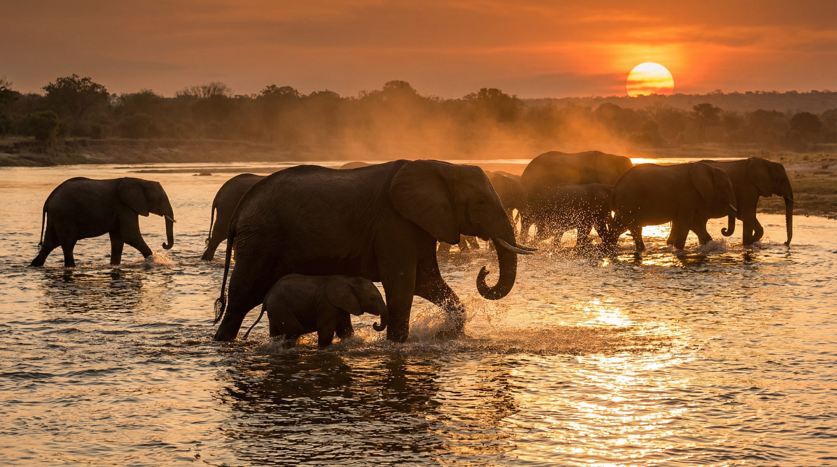 91视频：非洲象群